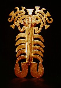 Pendente che rappresenta un animale mitologico, da Puerto Jimenez, penisola di Osa, Costa Rica